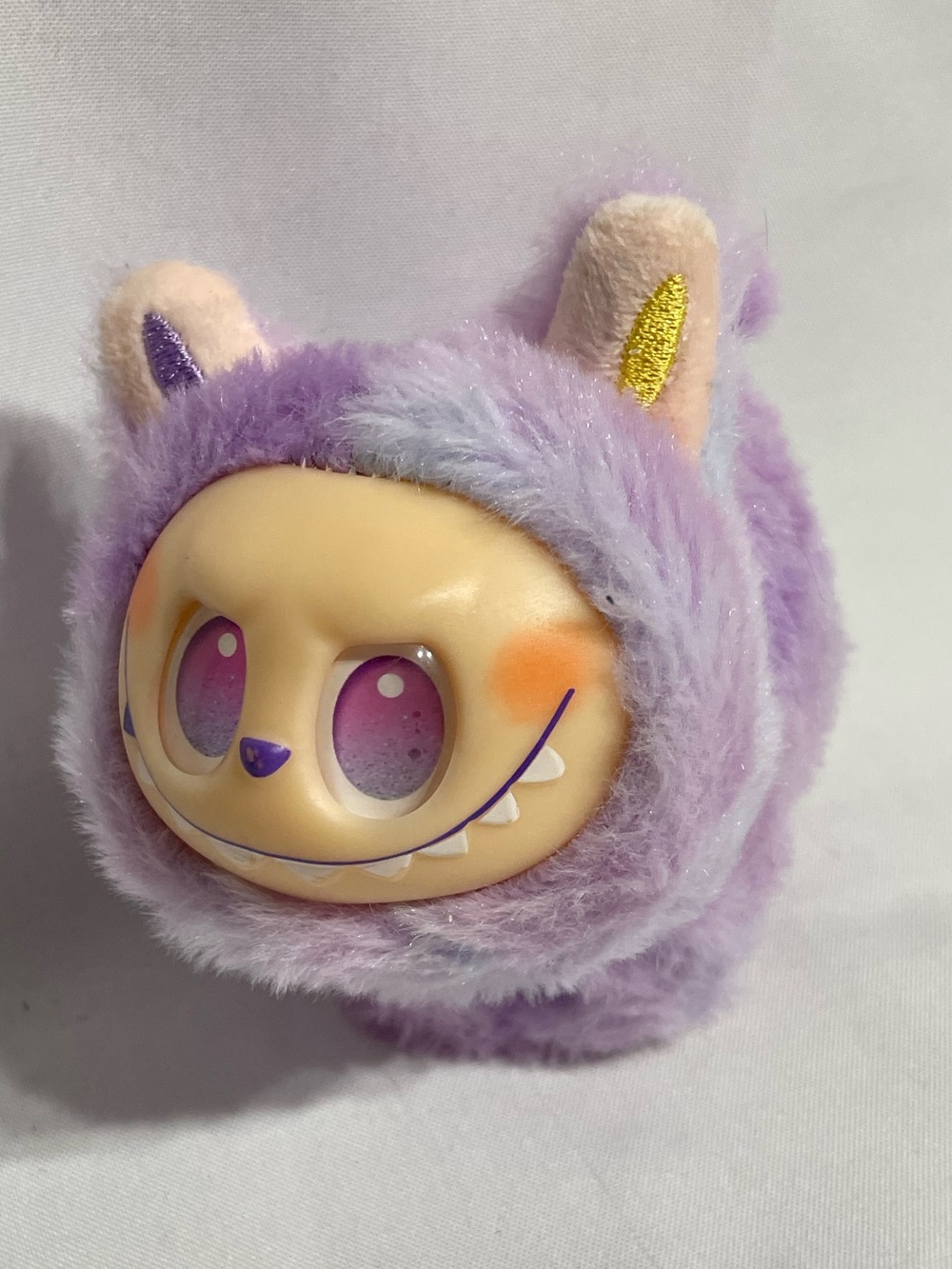 Little Purple Monster Slap Bracelet Wrist Puppet Plush *tail spins when cord is